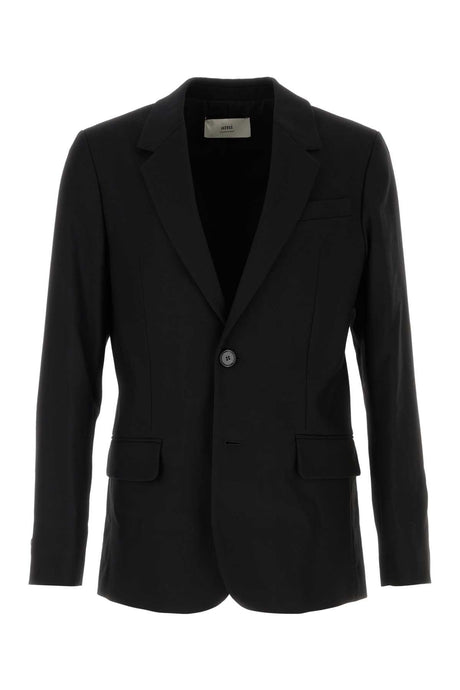 AMI Classic Black Wool Blazer for Men