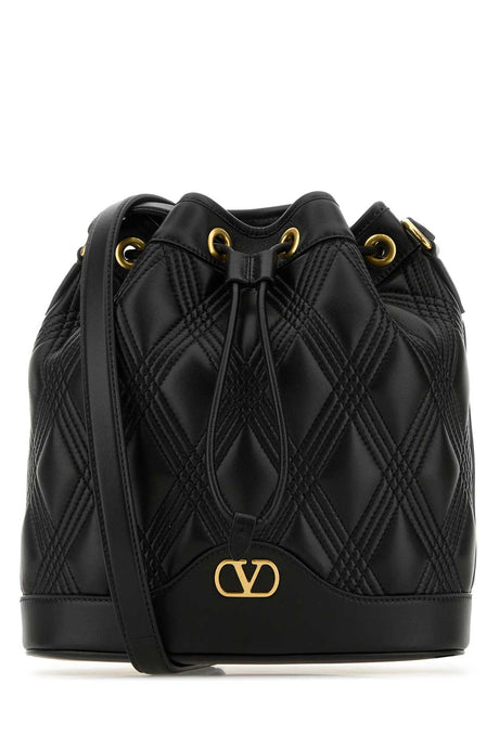 VALENTINO GARAVANI Quilted Leather Bucket Handbag - 24.5 cm Width