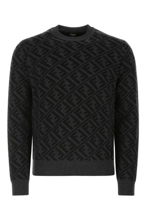 FENDI Embroidered Wool Blend Sweater for Men