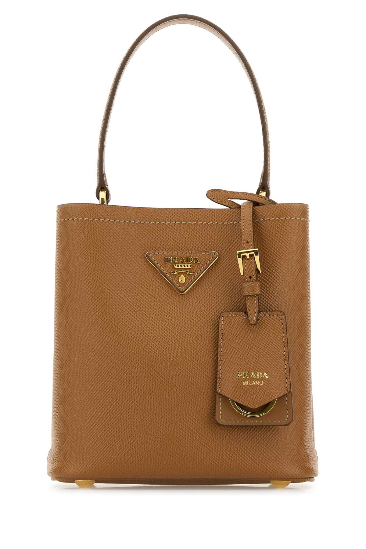 PRADA Mini Caramel Leather Panier Handbag