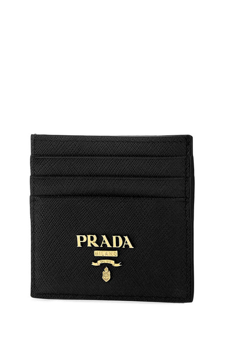 PRADA Mini Black Leather Card Holder