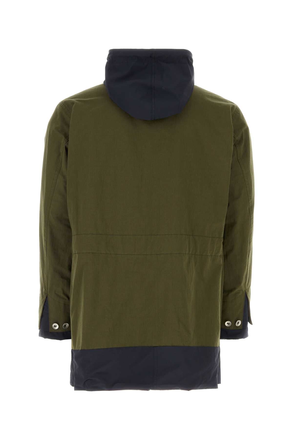 SACAI Reversible Army Green Cotton and Nylon Jacket for Men