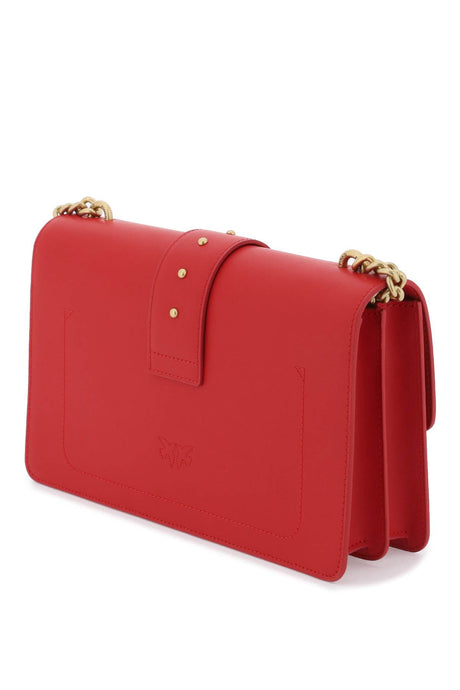 حقيبة يد سهلة الحب الكلاسيكية بلون أحمر من الجلد الأصلي للنساء
