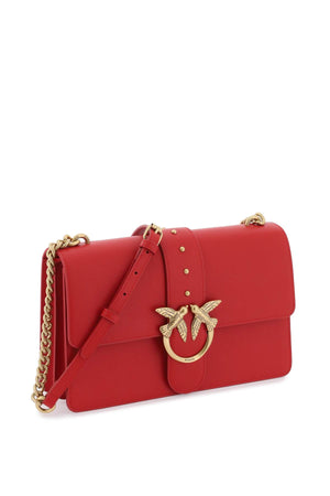 حقيبة يد سهلة الحب الكلاسيكية بلون أحمر من الجلد الأصلي للنساء