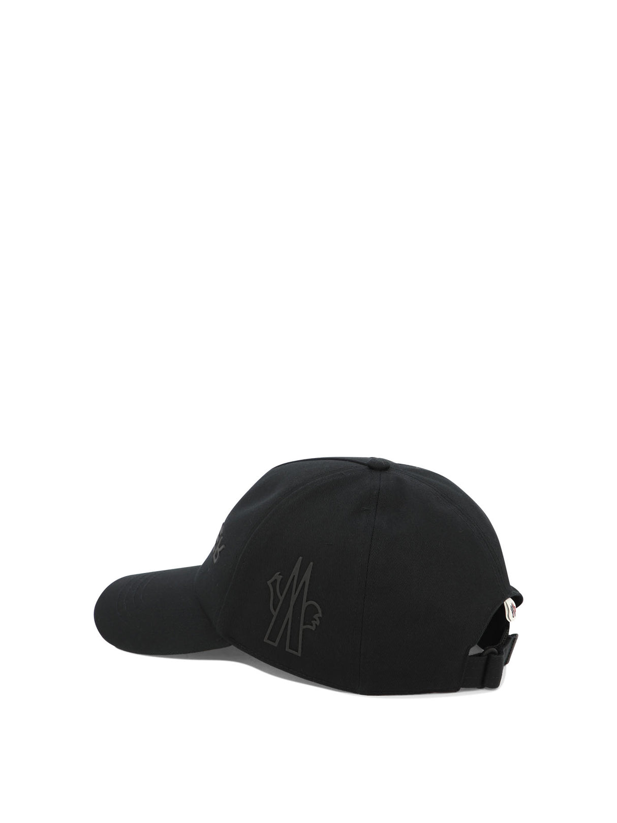 قبعة رجالية سوداء من القطن الغبارديني بشعار محفور وإغلاق قابل للتعديل